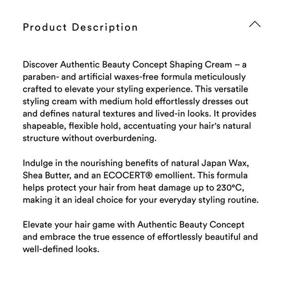 AUTHENTIC BEAUTY CONCEPT Strong Hold Hairspray 3 oz + Shaping Cream 30 ml NWOB - Picture 3 of 3